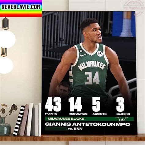 Giannis Antetokounmpo Milwaukee Bucks Vs Brooklyn Nets Home Decor