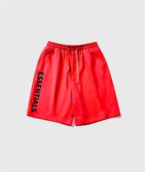 Fear Of God Essentials Logo Shorts Red