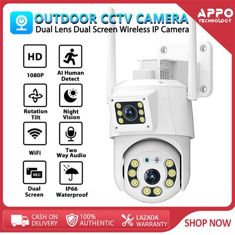 V380 PRO Q8 PLUS Dual Lens CCTV Camera Outdoor Waterproof HD 1080P