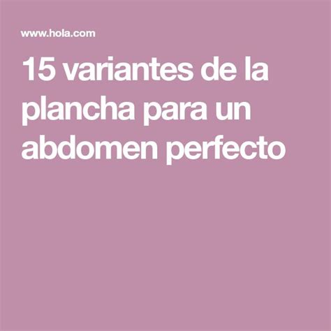 A Pink Background With The Words 15 Variantes De La Pllancha Para Un