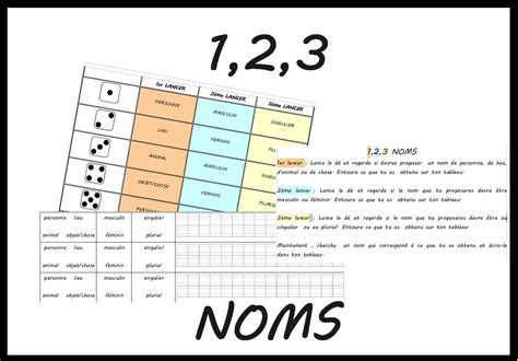 1 2 3 Noms Etude De La Langue Jeux Ce1 Ce2 La Salle Des Maitres