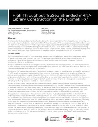 Illumina Truseq Stranded Mrna Biomek Fxp Automated Workstation Pdf