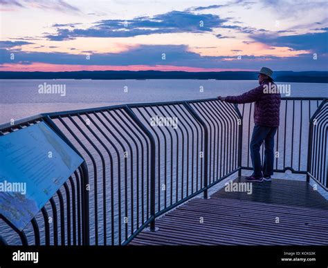 Woman At Thunder Bay Lookout Sleeping Giant Provincial Park Ontario