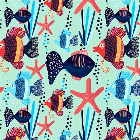 vector cute fish pattern