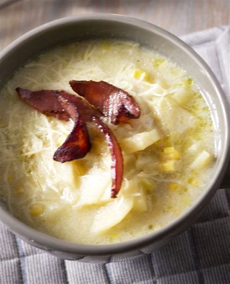 Corn, Potato and Bacon Soup — Bacon Corn Chowder — Eatwell101