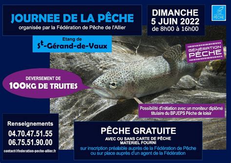 JOURNEE DE LA PECHE LE DIMANCHE 5 JUIN AU PLAN D EAU DE ST GERAND DE