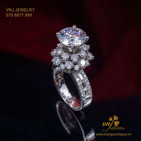 Nhẫn Kim Cương Trắng Moissanite Kiểm Định Gra Vnj Trang Sức Việt