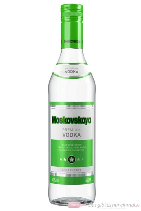 Moskovskaya Vodka 40% 0,5l dasgibtesnureinmal.de