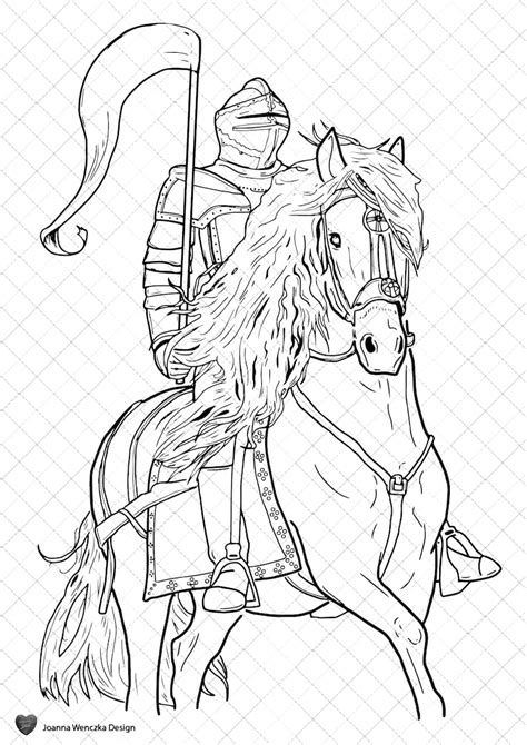 Knight Horse Coloring Pages Sketch Coloring Page