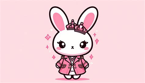 bunny queen  pink jacket kawaii graphic  grifvixcolor