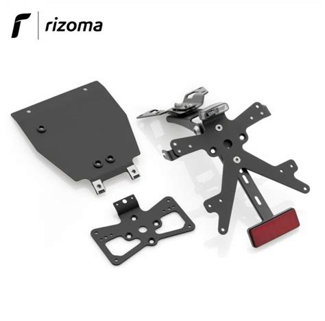 Kit Portatarga Rizoma Fox Regolabile Luce Targa Alluminio Nero Triumph