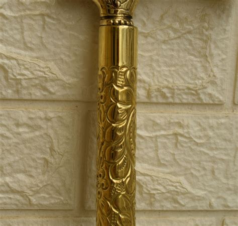 Handmade 32 Walking Stick With Gold Brass Handle Ebony Wood Walking