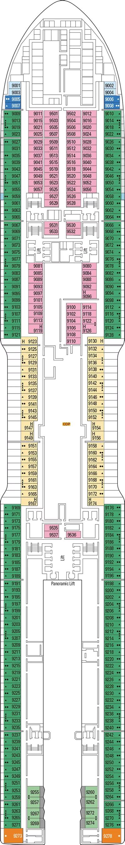 MSC World Europa Deck 9 deck 9 plan | Cruisedeckplans.com