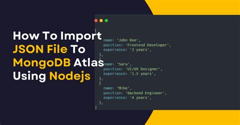 How To Import JSON File To Mongodb Atlas Using NodeJS