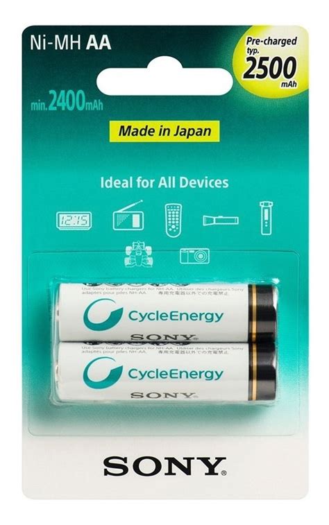 Pilha Recarreg Vel Sony Cycle Energy Nh Aa B Gn Kit C