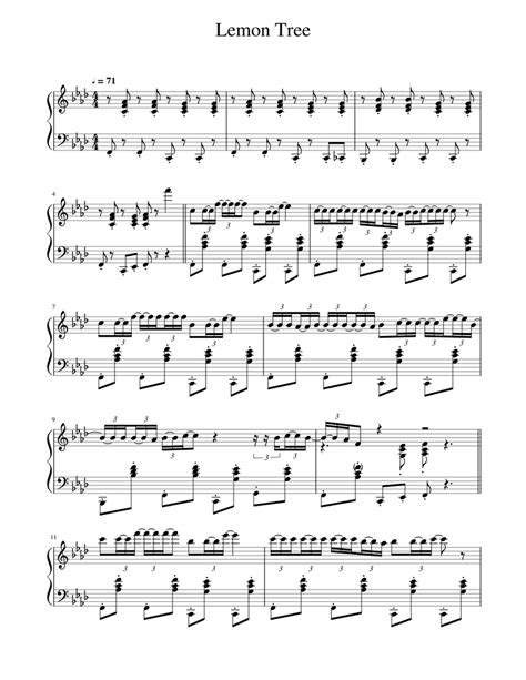 Download and print in PDF or MIDI free sheet music for Lemon Tree by Fool's Garden arranged by ...