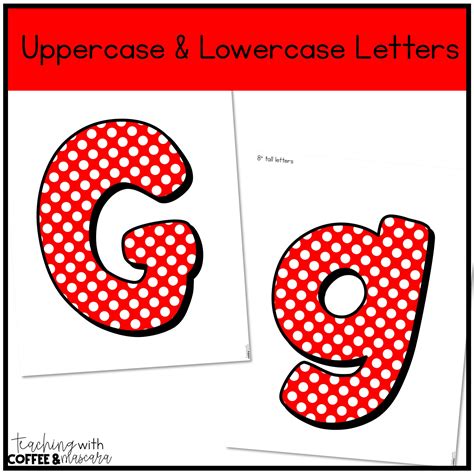 Red Polka Dot Printable Bulletin Board Letters | Made By Teachers