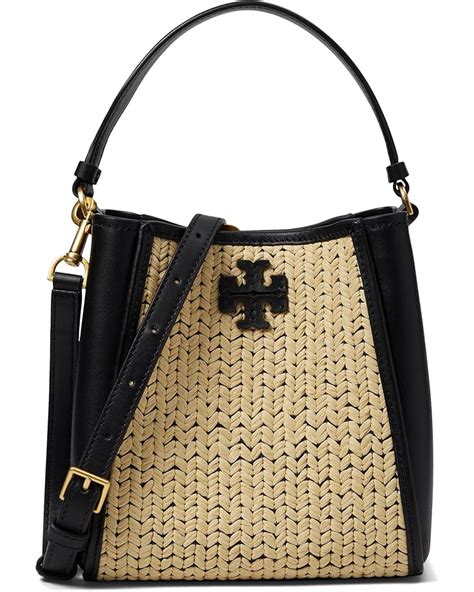 Tory Burch Mcgraw Raffia Small Bucket Bag Zappos