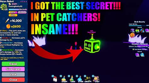 Roblox Pet Catchers I GOT A SECRET NEON ROBOT YouTube