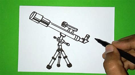 How To Draw A Telescope Drawing Easy Telescope Diagram YouTube