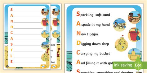 Sandcastle Acrostic Poem Example L Insegnante Ha Fatto