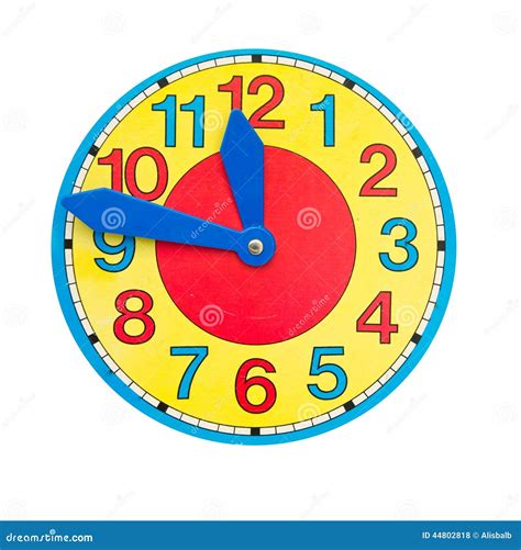 Beautiful Colorful Clock Dial Clock Face On Isolated White Stock Photo