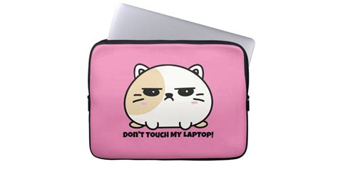 Cute Kawaii Chubby Angry Mochi Cat Laptop Sleeve Zazzle