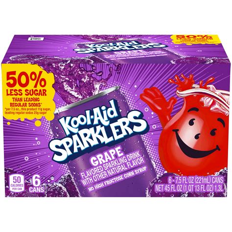 Kool Aid Sparklers Grape Soda 6 Ct 75 Fl Oz Cans