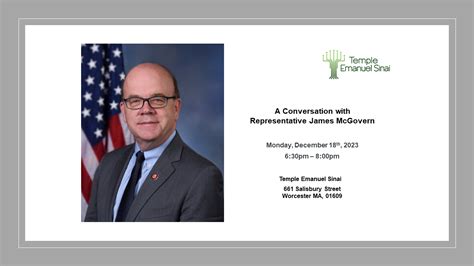 A Conversation With Representative James Mcgovern