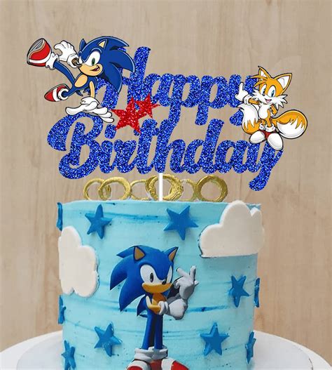 Buy Blue Hedgehog Happy Birthday Cake Topper Hedgehog Birthday Party