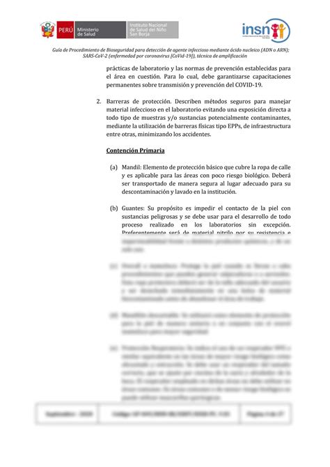 SOLUTION Gu A De Procedimiento De Bioseguridad Para Detecci N De