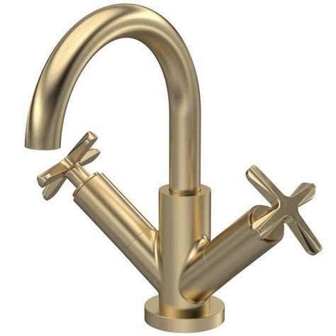 Nuie Aztec Brushed Brass Mono Basin Mixer With Push Button Waste Best