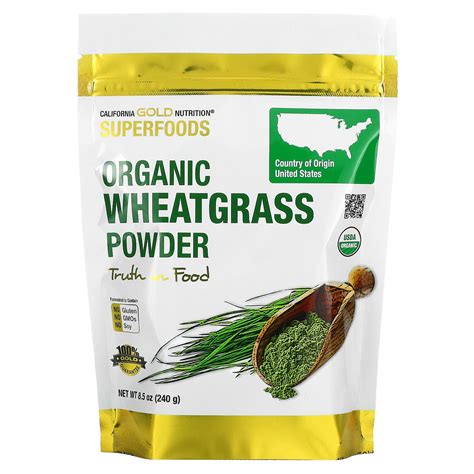 California Gold Nutrition Superfoods Organic Wheat Grass Powder 8 5 Oz 240 G