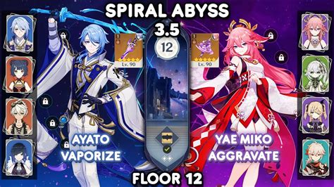 C0 Ayato Vape C0 Yae Miko Aggravate Spiral Abyss 3 5 Floor 12