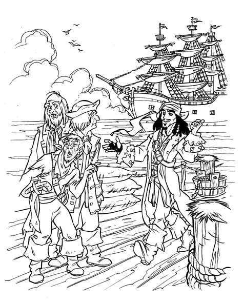 Раскраска Джек Воробей распечатать