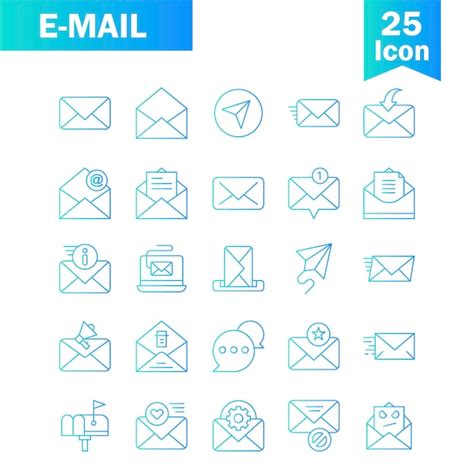 Paquete de iconos de correo electrónico colección de símbolos de correo