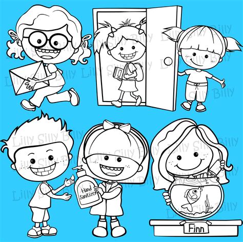 Classroom JOBS BLACK and WHITE/ and Full Color Clipart. - Etsy