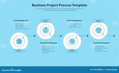 Business Project Progress Template with Four Stages - Blue Version ...