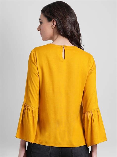 Women Mustard Yellow Embellished Top At Rs 325 Piece Rayon Top In