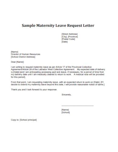 11 Maternity Leave Letter Templates Pdf Word Free And Premium Templates