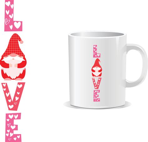 LOVE Happy valentine's day quotes mug design vector 16796029 Vector Art ...