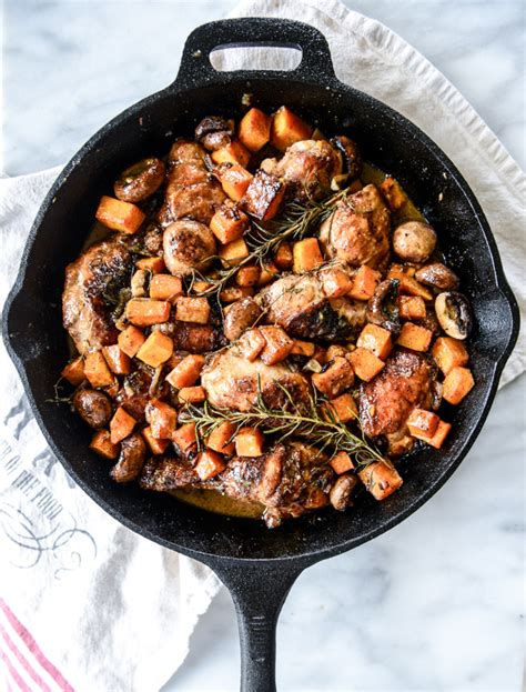 Cider Braised Chicken With Butternut And Portobello Mushrooms