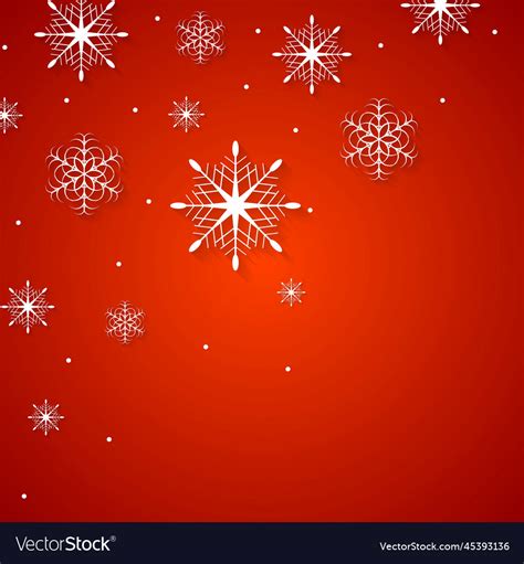 White snowflakes on red background Royalty Free Vector Image