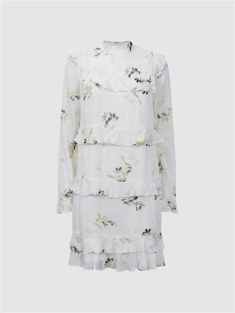 Florere Floral Tiered Mini Dress Reiss Australia