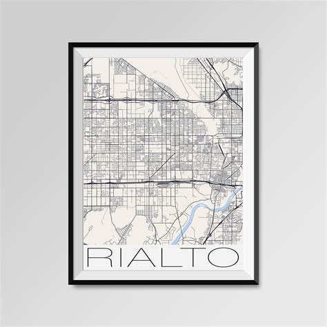 RIALTO California Map Rialto City Map Print Rialto Map | Etsy