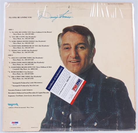 Danny Thomas Signed Ill Still Be Loving You Record Album Cover