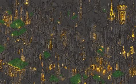 An 18th Gothic City At Night Pixel Art Side Stable Diffusion