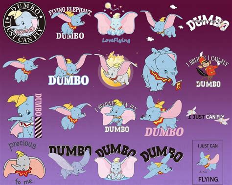 28 Designs Dumbo Elephant SVG Cut File Bundle Dumbo PNG Etsy