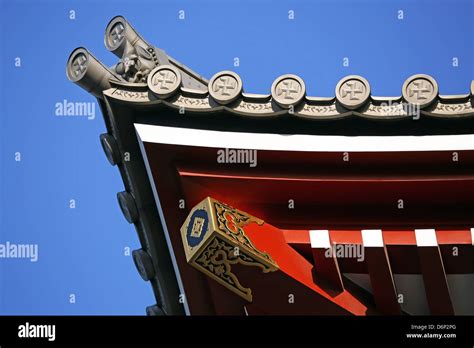 Buddhist Swastika Symbol On A Roof At The Sensoji Asakusa Kannon Temple