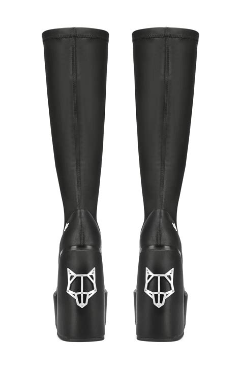 Naked Wolfe Spice Platform Tall Boot In Black Stretch Smart Closet